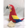 Cord -Papagei -Baumwollseil Plüsch Quietschende Hundespielzeug